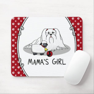Cute Mama's Girl #2 Maltese Dog - Maltese Mum Mouse Pad