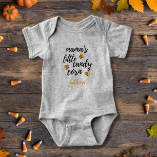 Cute Mama's Little Candy Corn Girl Halloween Baby Bodysuit