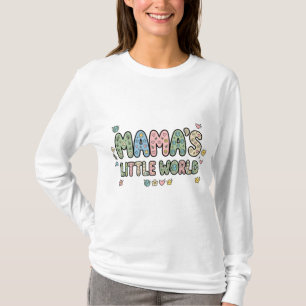 Cute Mama's Little World- Retro Pastel Earth, T-Shirt