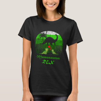 Cute Mamasaurus Rex Two kids Dinosaur Moms T-Shirt