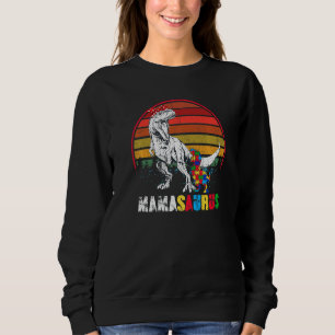 Cute Mamasaurus T Rex Dinosaur Mama Autism Awarene Sweatshirt