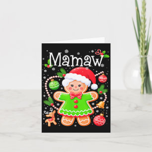 Cute Mamaw Gingerbread Family Matching Christmas C Card