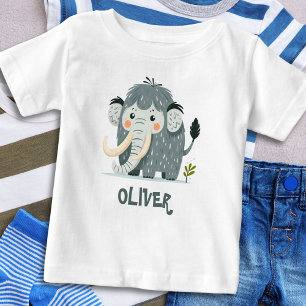 Cute Mammoth Personalised Baby T-Shirt
