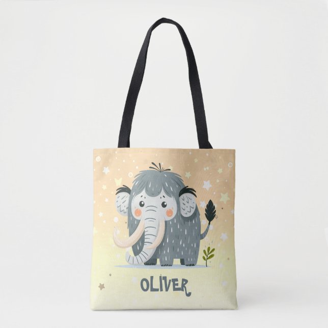 Cute Mammoth Personalised Tote Bag (Front)