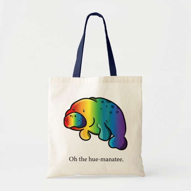 Cute manatee design tote bag (Front)