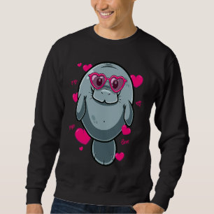 Cute Manatee  For Girls Heart Glasses Manatee Vale Sweatshirt