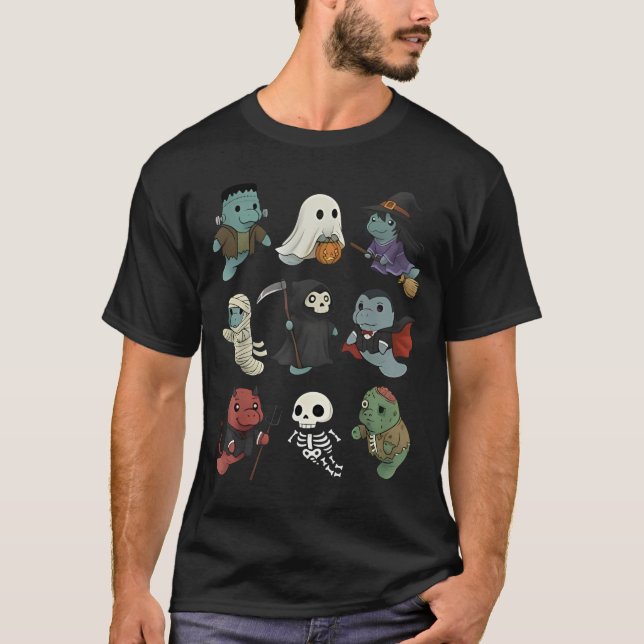 Cute Manatee Ghost Zombie Witch Halloween Costume  T-Shirt (Front)