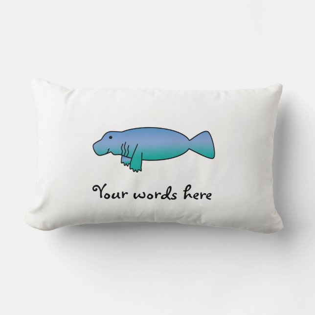 Cute manatee lumbar cushion (Front)