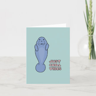 Cute Manatee with Chill Vibes Holiday Card