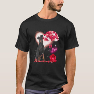 Cute Manchester Terrier Balloon Heart Valentine's T-Shirt