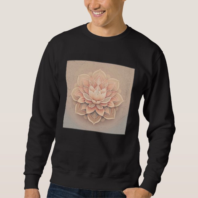 Cute Mandala Lotus Flower Illustration Unique Wome Sweatshirt (Front)