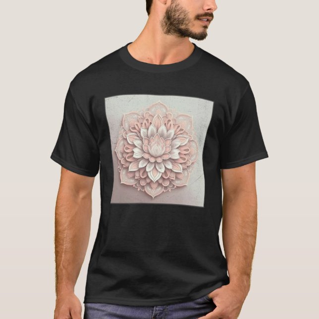 Cute Mandala Lotus Flower Illustration Unique Wome T-Shirt (Front)