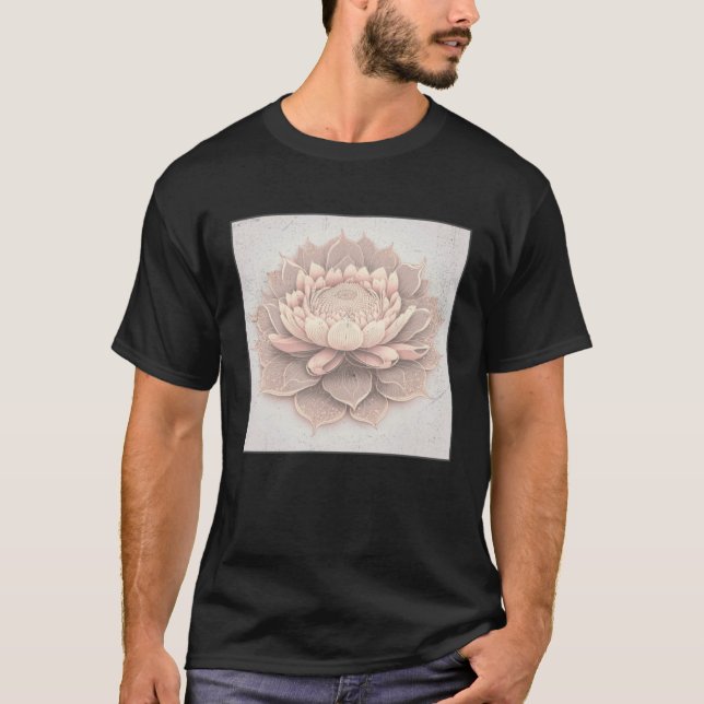 Cute Mandala Lotus Flower Illustration Unique Wome T-Shirt (Front)