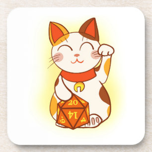 Cute Maneki Neko Fortune Kitty Gamer Coaster