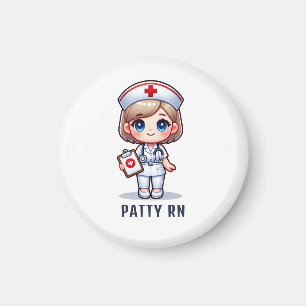 Cute Manga Blonde Nurse Caricature Personalised Magnet