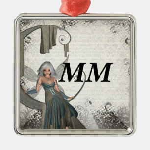 Cute manga fairy metal tree decoration