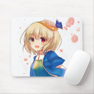 Cute Manga Girl With Blonde Hair Waifu Kawaï Anime Mouse Pad