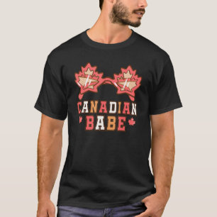 Cute Maple Leaf Sunglasses Canada Day Canadian Bab T-Shirt