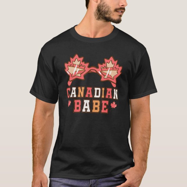 Cute Maple Leaf Sunglasses Canada Day Canadian Bab T-Shirt (Front)