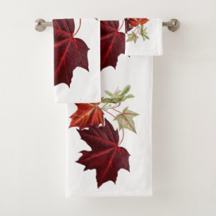 Cute Maple Leaves Autumn fall Bath Towel Set