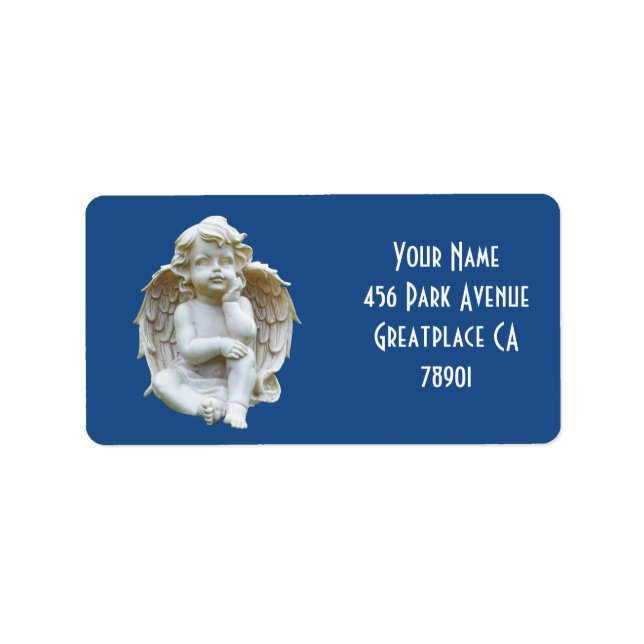 Cute Marble Baby Angel Address Lable Label (Front)