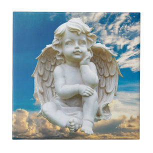 Cute Marble Baby Angel Tile