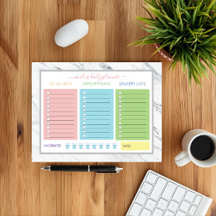 Cute Marble Daily Planner Notepad