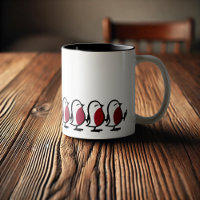 Cute Marching Robins Simple Bird Line Drawing