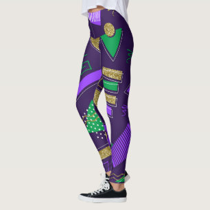 Cute Mardi Gra pattern Leggings