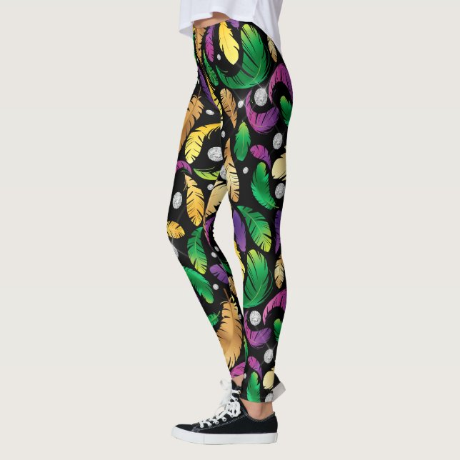 Cute Mardi Gra pattern tiled Leggings (Left)