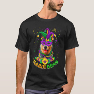 Cute Mardi Gras Australian Cattle Dog Dad Dog Mom  T-Shirt