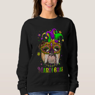 Cute Mardi Gras Carnival English Bulldog Dog Mardi Sweatshirt