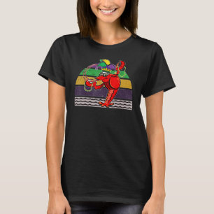 Cute Mardi Gras Crawfish Boil Retro Vintage Jester T-Shirt