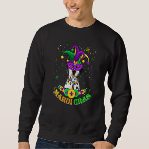 Cute Mardi Gras Dalmatian Dog Dad Dog Mom Mask Bea Sweatshirt