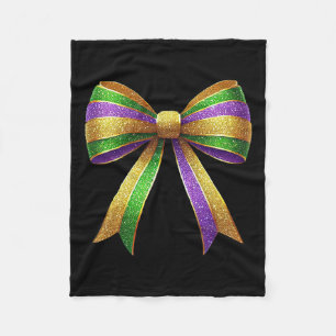 Cute Mardi Gras Fat Coquette Bow Tuesday Kids Girl Fleece Blanket