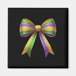 Cute Mardi Gras Fat Coquette Bow Tuesday Kids Girl Magnet