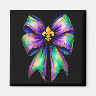 Cute Mardi Gras Fat Coquette Bow Tuesday Kids Girl Magnet