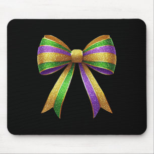 Cute Mardi Gras Fat Coquette Bow Tuesday Kids Girl Mouse Pad