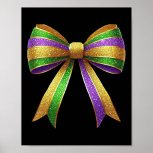 Cute Mardi Gras Fat Coquette Bow Tuesday Kids Girl Poster