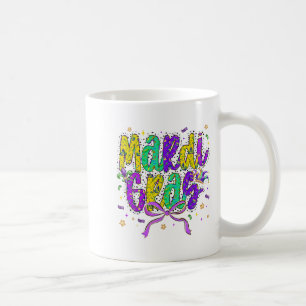 Cute Mardi Gras Fat Tuesday Coquette Bow Kids Girl Coffee Mug