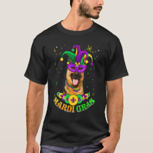Cute Mardi Gras German Shepherd Dog Dad Dog Mum Ma T-Shirt