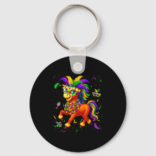 Cute Mardi Gras Horse Lovers Fat Tuesday New Orlea Key Ring