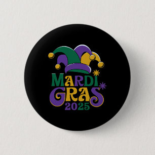 Cute Mardi Gras Mask Fun 2025  6 Cm Round Badge