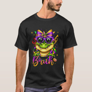 Cute Mardigator Costume Girls Alligator Mardi Gras T-Shirt
