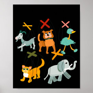 Cute Marionette Puppets Puppeteers Personalised T  Poster
