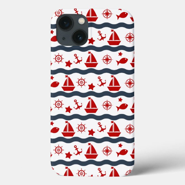 Cute Maritime Pattern Case-Mate iPhone Case (Back)