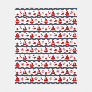 Cute Maritime Pattern Fleece Blanket