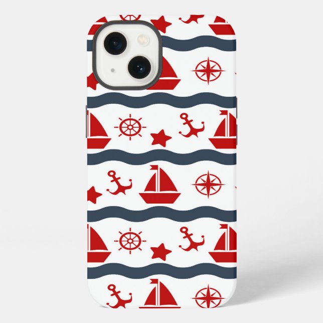 Cute Maritime Pattern iPhone Case (Back)