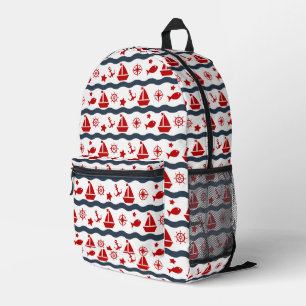 Cute Maritime Pattern Printed Backpack