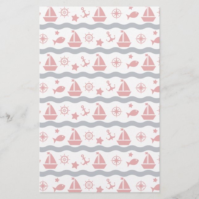 Cute Maritime Pattern Stationery (Front)